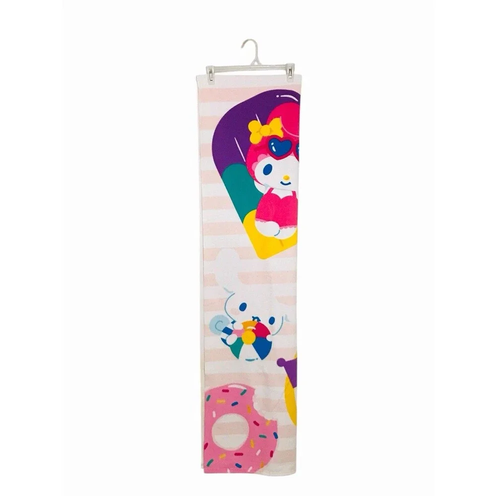 Lot of 2 Hello Kitty Beach BATH Towel Microfiber Pink and Blue 27” x 54” Sanrio